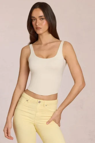 Norelle Modal Tie-Back Top i Ivory
