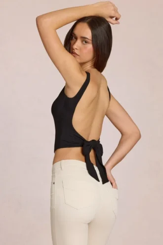 Norelle Modal Tie-Back Top i svart