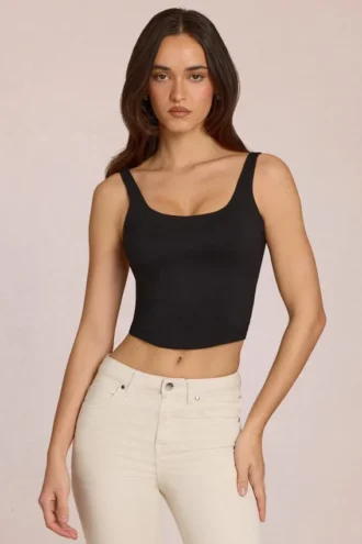 Norelle Modal Tie-Back Top i svart