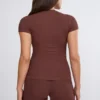 Nour Tall Mid Rise Wide Leg Trouser i chokladbrun