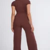 Nour Tall Mid Rise Wide Leg Trouser i chokladbrun