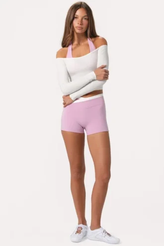 Off-shoulder-top i mjuk jersey i färgen Milk