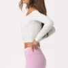 Off-shoulder-top i mjuk jersey i färgen Milk
