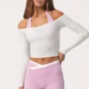Off-shoulder-top i mjuk jersey i färgen Milk