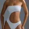 Oh Polly Swim: HOTFIX Edition Embellished Cut-Out Cheeky One-Piece Baddräkt i vitt