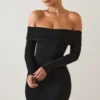 Oriana Modal Off-Shoulder Miniklänning i Svart