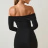 Oriana Modal Off-Shoulder Miniklänning i Svart