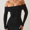 Oriana Modal Off-Shoulder Miniklänning i Svart