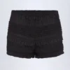 Orla Shorts med volanger och medelhög midja i svart