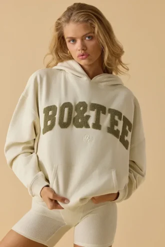 Oversized hoodie i benvit