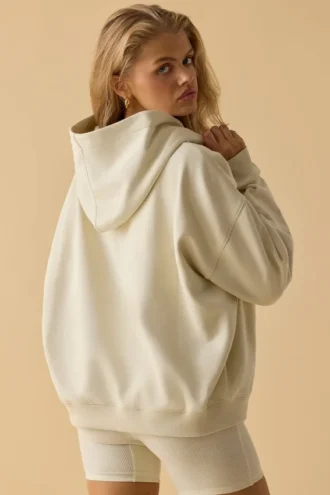 Oversized hoodie i benvit