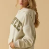 Oversized hoodie i benvit