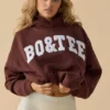 Oversized hoodie i mahogny