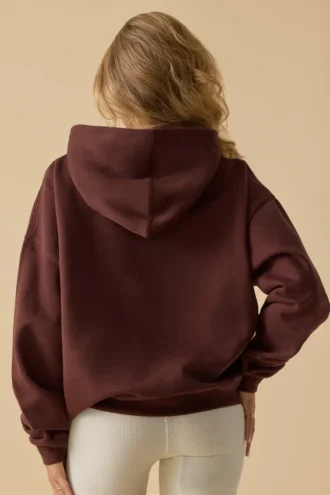 Oversized hoodie i mahogny