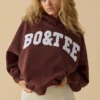 Oversized hoodie i mahogny