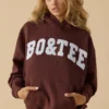 Oversized hoodie i mahogny