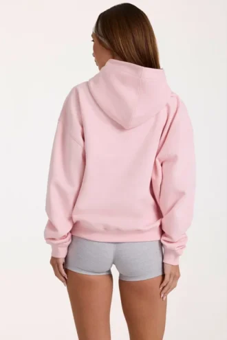 Oversized hoodie med applikation i färgen Blush