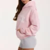 Oversized hoodie med applikation i färgen Blush