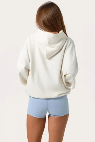 Oversized hoodie med applikation i färgen Milk