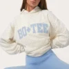 Oversized-hoodie med applikation i färgen Milk Polka Dot