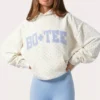 Oversized-hoodie med applikation i färgen Milk Polka Dot