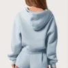Oversized hoodie med dragkedja  i puderblått