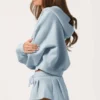 Oversized hoodie med dragkedja  i puderblått
