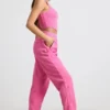 Oversized joggingbyxor i borstad jersey i hot pink