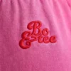 Oversized joggingbyxor i borstad jersey i hot pink