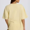 Oversized T-shirt med tryck i citrongult