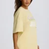 Oversized T-shirt med tryck i citrongult