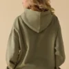 Oversized-tröja med huva i mjuk olivgrön