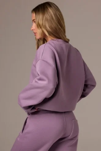 Oversized tröja med rund hals i Dusk