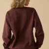 Oversized tröja med rund hals i mahogny
