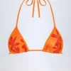 Paita Triangel-bikinitopp i orange orkidé-mönster