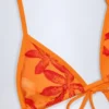 Paita Triangel-bikinitopp i orange orkidé-mönster