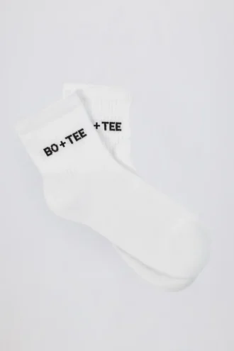 Paket med ribbade strumpor i vitt