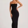 Palermo Embellished Bandeau Cowl Neck Maxiklänning i svart