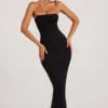 Palermo Embellished Bandeau Cowl Neck Maxiklänning i svart