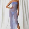 Papeete Ruched Bandeau Midi Klänning i lavendellila