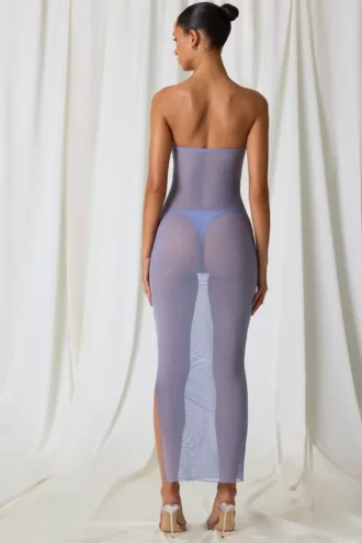 Papeete Ruched Bandeau Midi Klänning i lavendellila