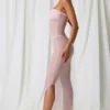 Papeete Ruched Bandeau Midi-klänning i mjukrosa