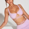 Parma Embellished Underwired Strappy Crop Top i lila