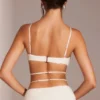 Parma Embellished Underwired Strappy Crop Top i vitt