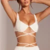 Parma Embellished Underwired Strappy Crop Top i vitt