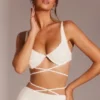 Parma Embellished Underwired Strappy Crop Top i vitt