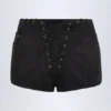 Parva snörningsshorts med medelhög midja i svart