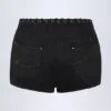 Parva snörningsshorts med medelhög midja i svart