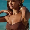 Pasyon bandeau-bikinitopp i chokladbrunt