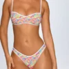 Pasyon bandeau-bikinitopp i ljust mönster
